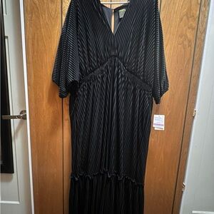Taylor Black Pleated Maxi Dress